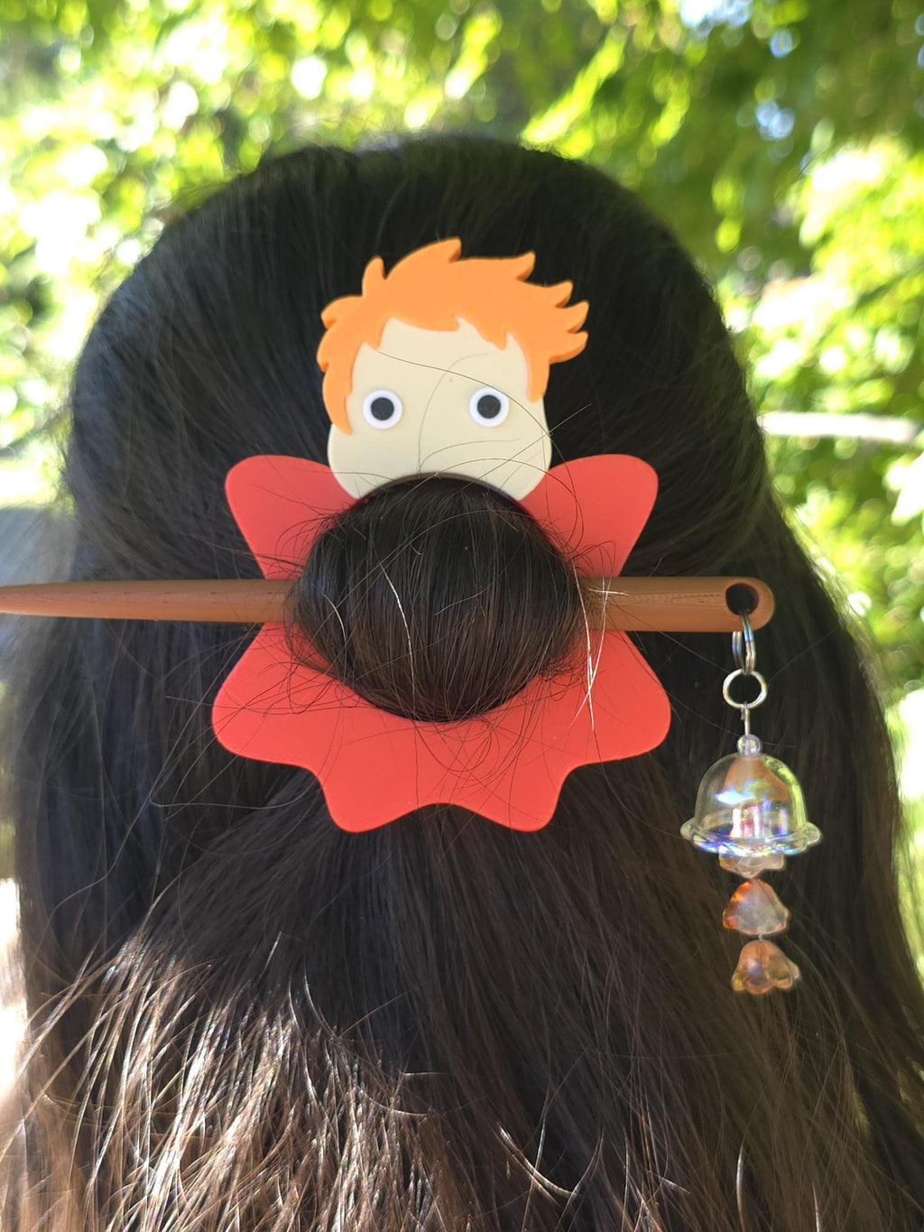 Ocean Girl Hair Pin with Bell Charm | Fantasy Hair Stick, 3D Printed Accessory