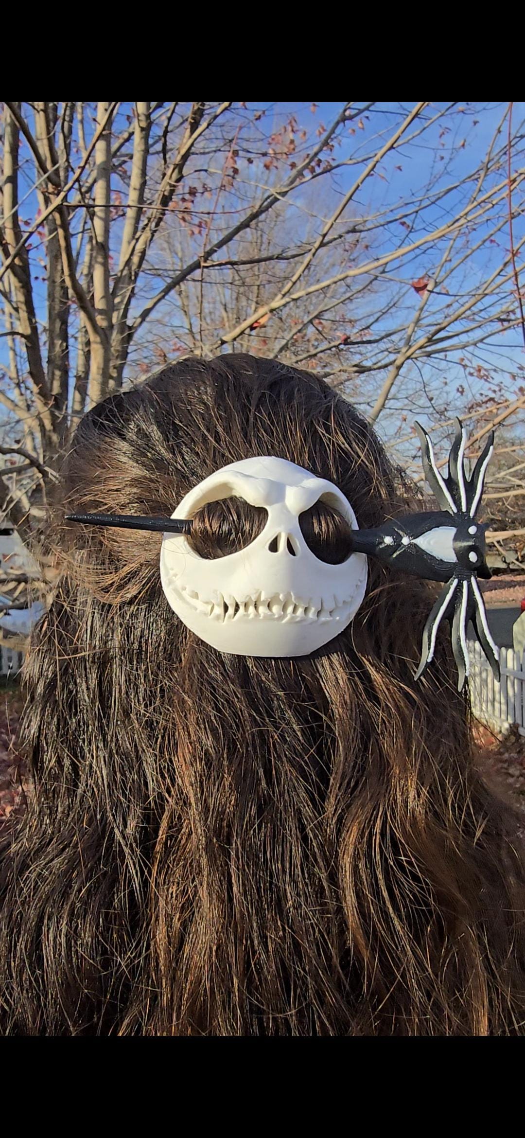 Spooky Skull Mask Hair Pin – Gothic Black & White Statement Hair Accessory Jack