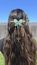 Celestial Luna Moth Hair Pin, Moon & Star Hair Accessory, Moth Hair Slide, Celestial Hair Jewelry