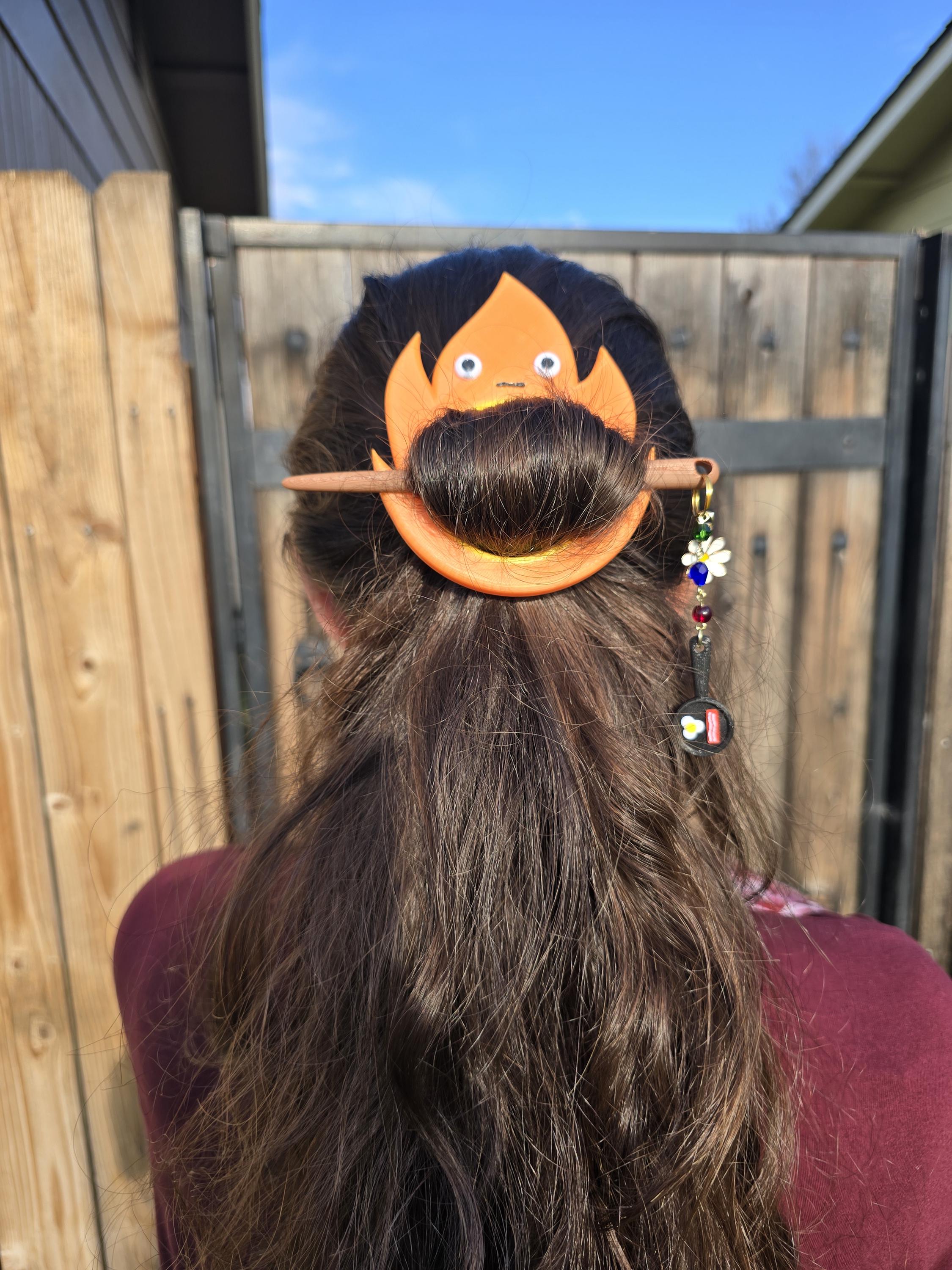 Flame Bun Hair Pin – Cozy Fire Spirit Hair Stick