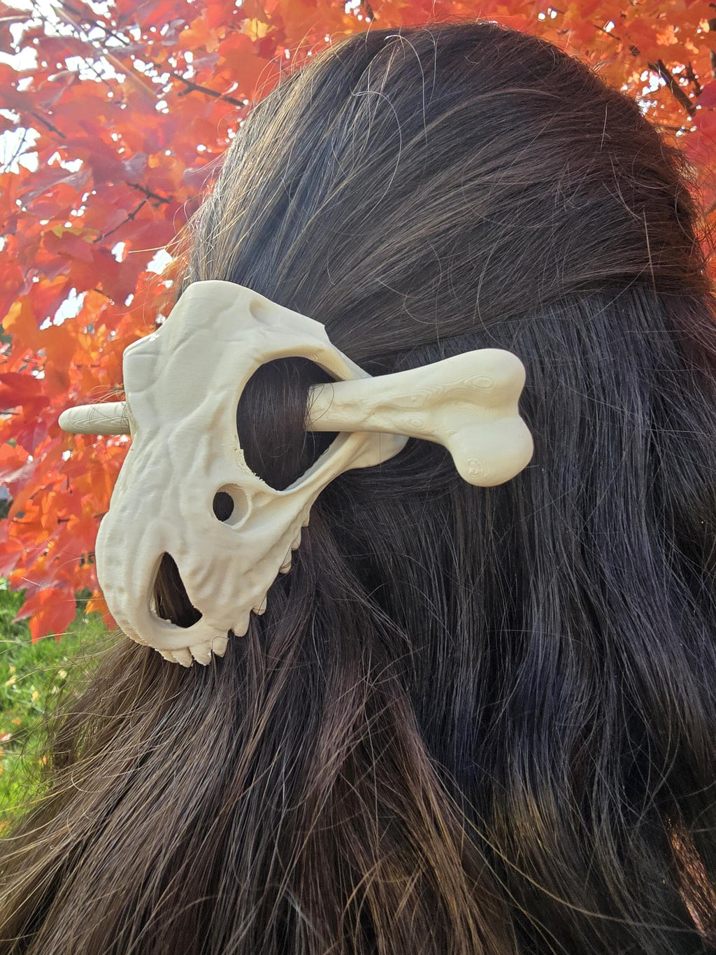 T-Rex Skull Hair Pin | 3D Printed Dinosaur Hair Stick | Prehistoric Bone Hair Accessory