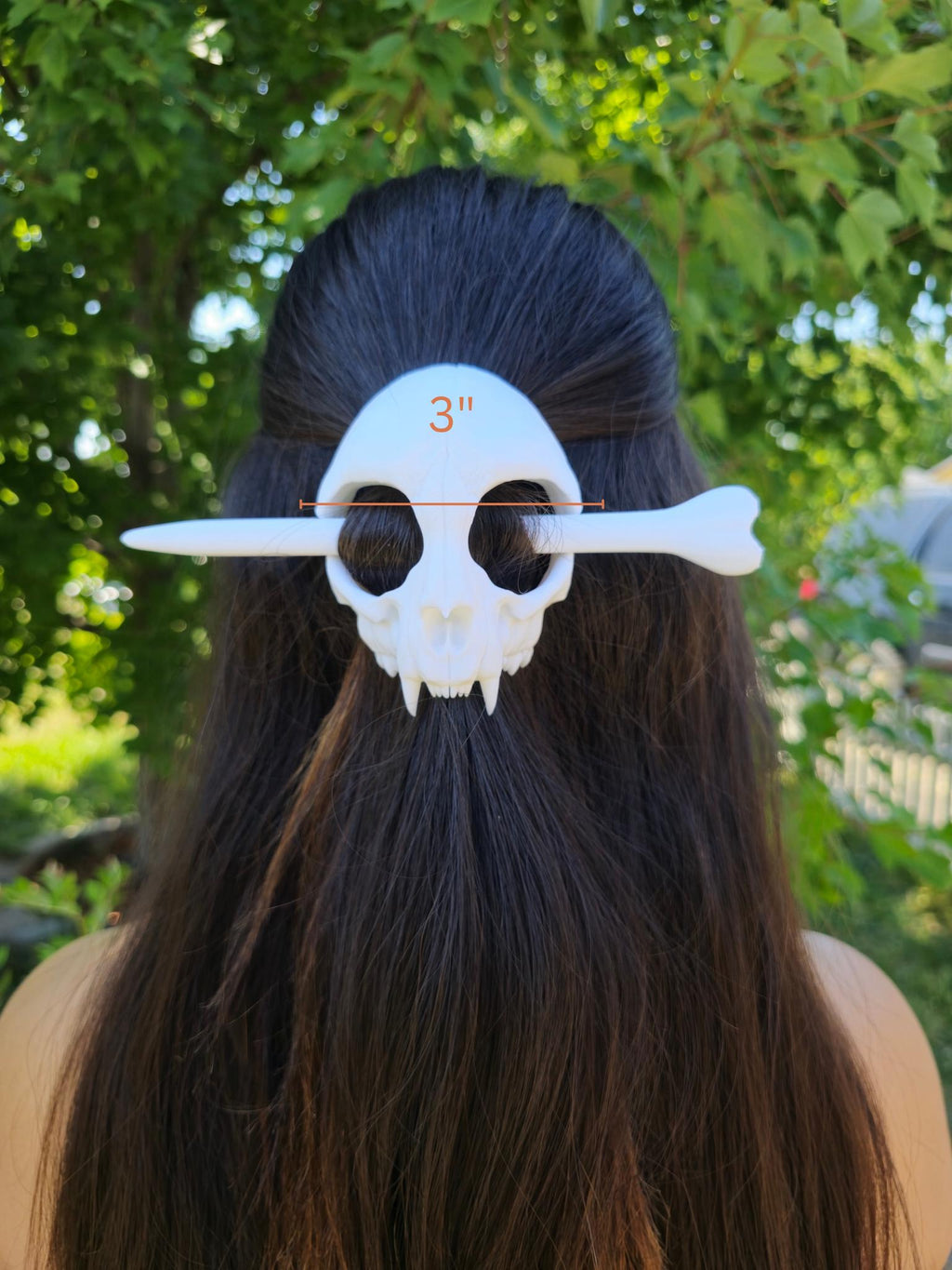 Cat Skull Hair Pin Bun Holder