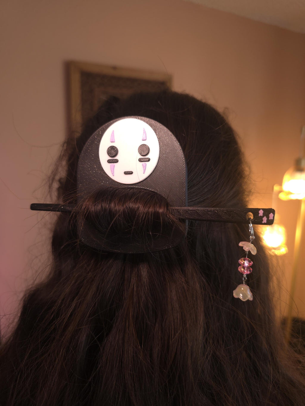 Anime Spirit Mask Hair Stick – Kawaii Japanese Hair Pin with Charm