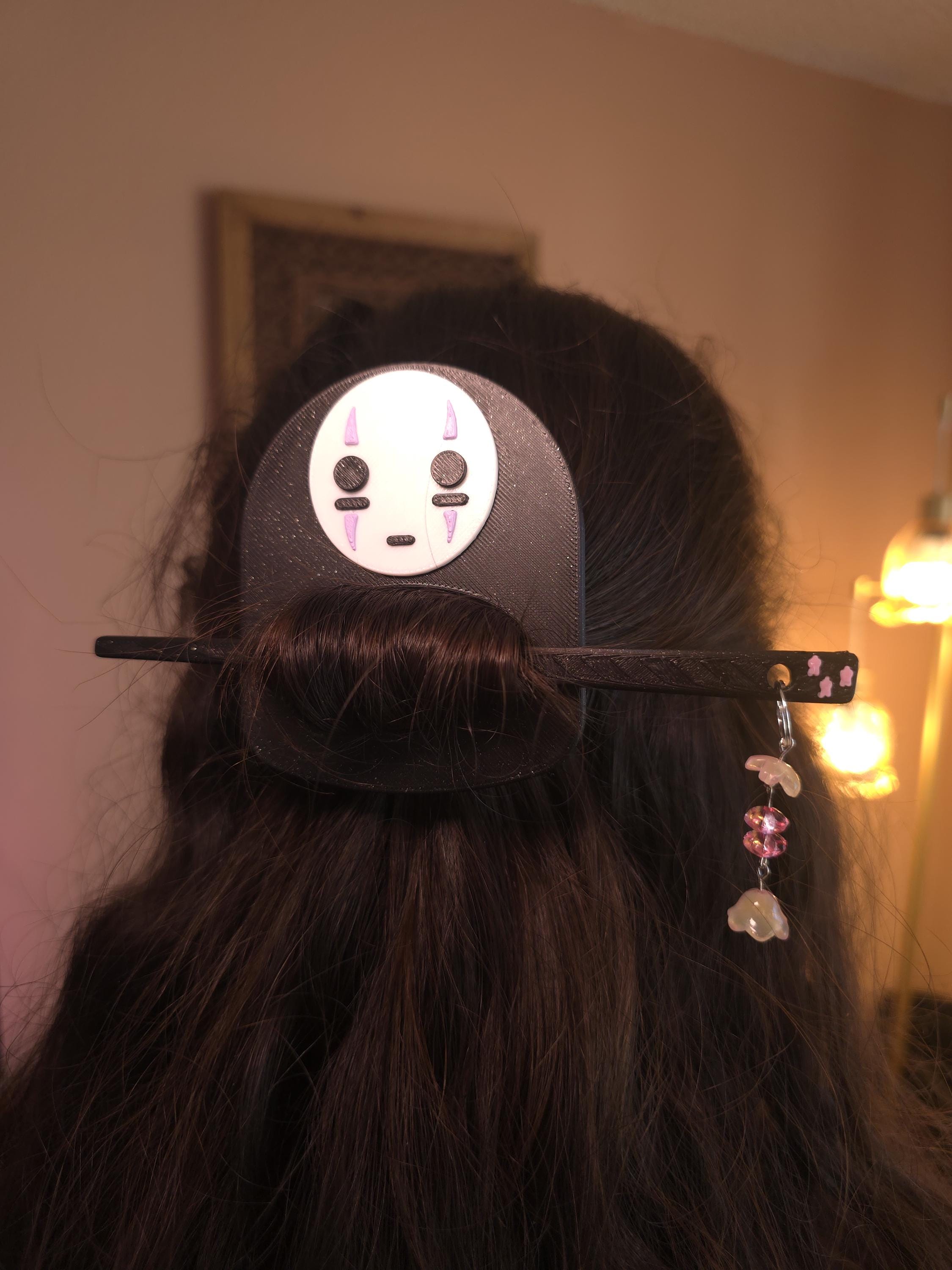 Anime Spirit Mask Hair Stick – Kawaii Japanese Hair Pin with Charm