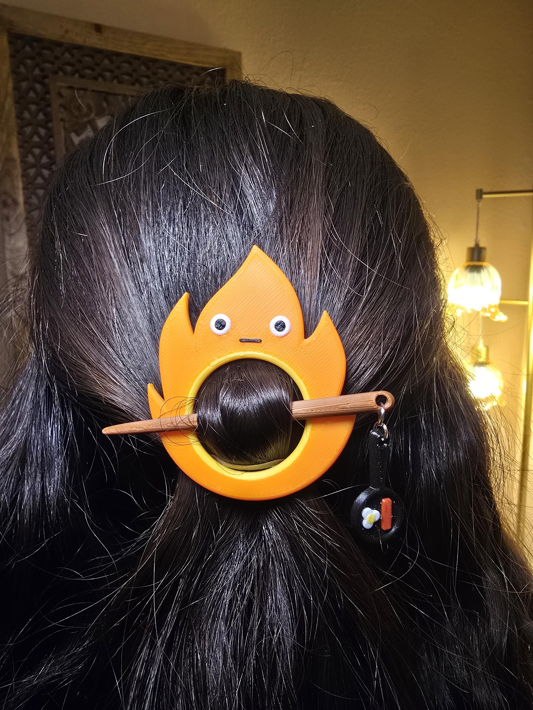 Flame Bun Hair Pin – Cozy Fire Spirit Hair Stick