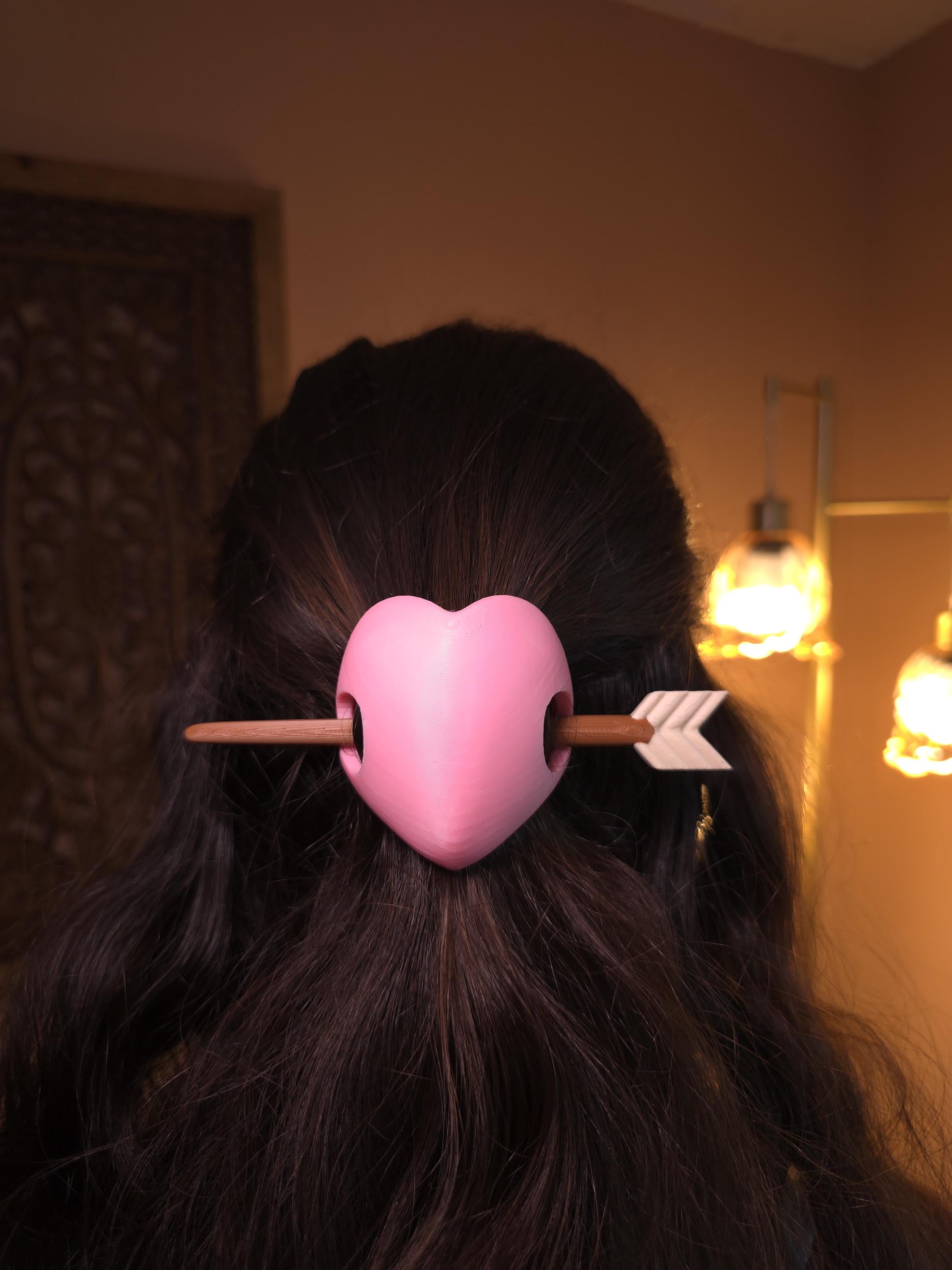 Pink Heart Hair Pin Set – Romantic Hair Sticks