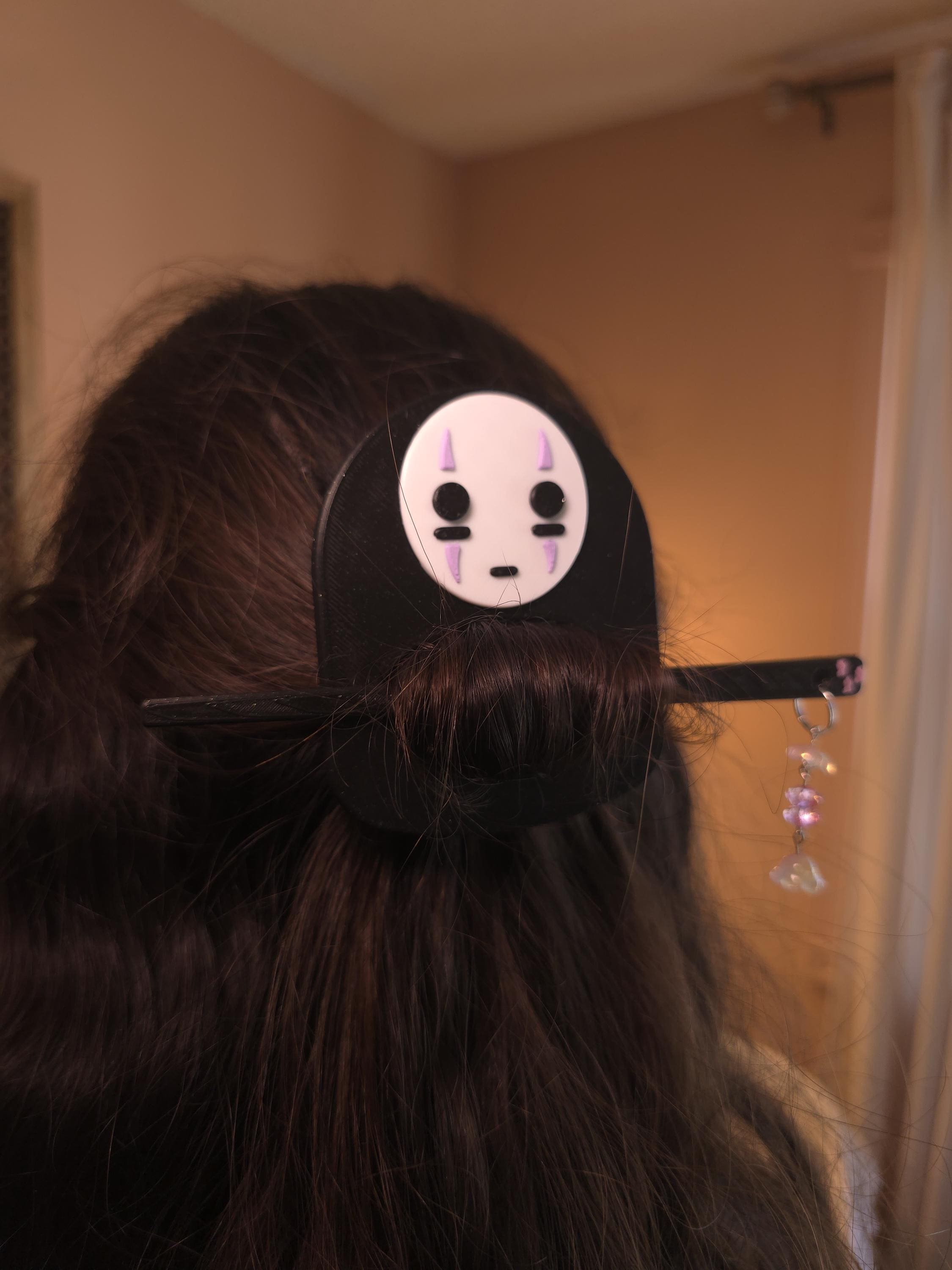 Anime Spirit Mask Hair Stick – Kawaii Japanese Hair Pin with Charm