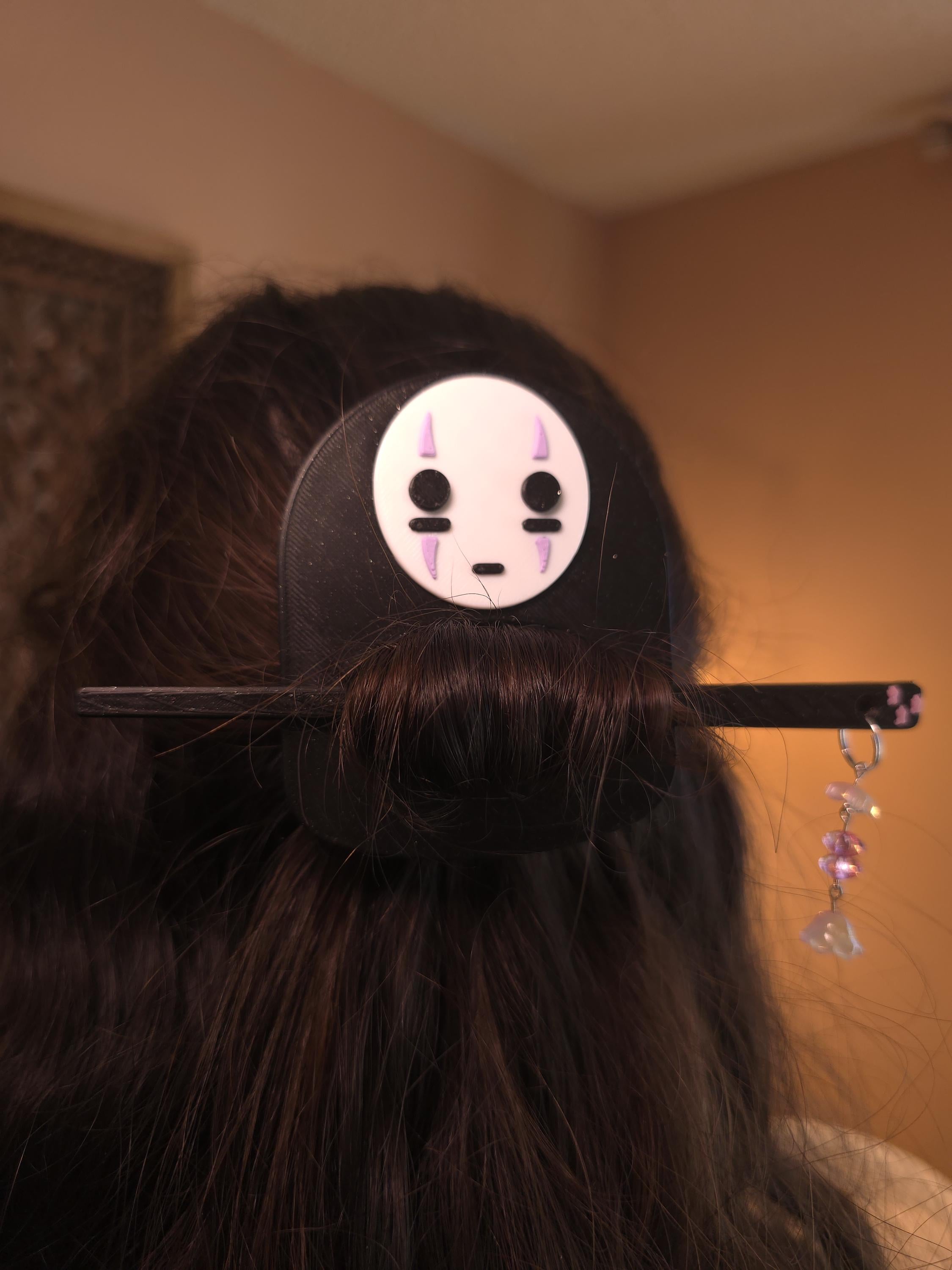Anime Spirit Mask Hair Stick – Kawaii Japanese Hair Pin with Charm